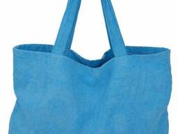 Махровая пляжная сумка из хлопка Deltex голубая 60х46 см