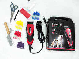 Машинка Gemei GM-1023 для стрижки животных с 4 насадками для любого типа шерсти +...