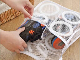 Мешок для стирки обуви с защитными вставками на два отделения 28 х 24.5 х 8 см