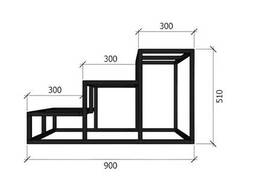 Металевий каркас сходів ЕКО на 3 сходинки, ширина 900 мм