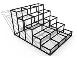 Металевий каркас сходів ЕКО на 5 сходинок, ширина 1200 мм