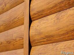 Металлический сайдинг Блок-Хаус "Бревно" Дуб Золотой 3D