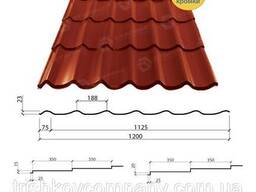 Металлочерепица Atlanta 0,5 PEMA RAL 3009 Германия