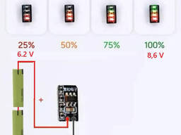 Мини индикатор уровня заряда батареи 2S 18650 Li-ion 8.4v