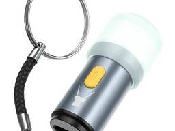 Мини LED фонарик карманный брелок Hoco Type-C to LED light adapte. Grey