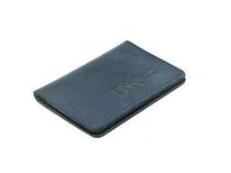 Мини обложка для документов ID паспорт DNK Leather mini okno H col.K синяя