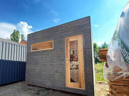 Mobile sauna 3.1x2.1m Gartensauna-8 Thermowood Production turnkey from the manufacturer