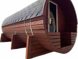 Mobile sauna barrel made of turnkey timber 6.5x2.15m Fasssauna-6.5 from the. .. - фото 1