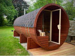 Mobile sauna barrel made of turnkey timber 7.0x2.15m Fasssauna-7.0 from the. .. - фото 1