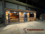 Модульная сауна из термодерева 7,0х3,2м под ключ с санузлом. Производитель Thermowood. .. - фото 1