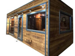 Модульная сауна из термодерева 7,0х3,2м под ключ с санузлом. Производитель Thermowood. ..
