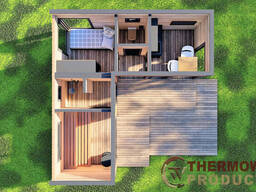 Модульный гостевой дом c баней 6,3х6,0м Sauna House 5 от Thermowood Production