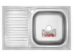 Кухонная мойка накладная ZERIXZ8050R-04-160E (satin) (ZX1615)