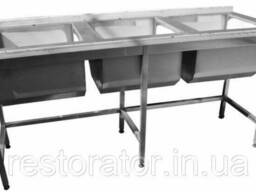 Мойка треххсекционная из нержавеющей стали 1800х600х850