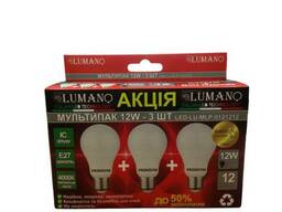 Мультипак LED лампи 12W*3 4000К LU-MLP-0121212 (40шт/ящ). ..