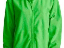 Флисовая кофта мужская, цвет салатовый. Нанесение логотипов