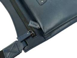 Мужская кожаная сумка на плечо Mykhail Ikhtyar, Украина синяя