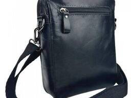 Мужская кожаная сумка, планшентка Ruff Ryder черная