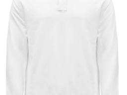 Мужская рубашка-поло с длинными рукавами цвет белый