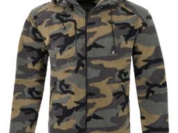 Мужской флисовый свитер с капюшоном и застежкой-молнией