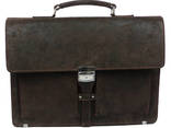 Мужской кожаный деловой портфель A-art коричневый. .. - фото 2