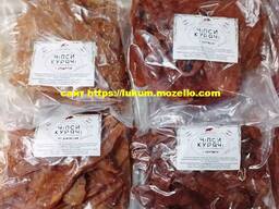 Мясные чипсы курица, Снеки из мяса курицы сушеные, Джерки куриные к пиву