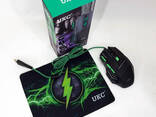 Мышка проводная игровая UKC 6967 с ковриком - фото 2