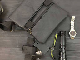 Набор 2В1. Кожаная сумка с кобурой + фонарик профессиональный Police BL-X71-P50