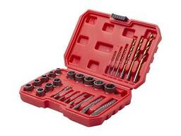 Набор экстракторов и сверл для поврежденных болтов и гаек, 26шт, Intertool SD-8009