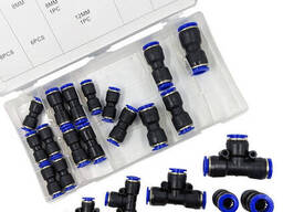 Набір фітингів пневматичних 24 шт. 6-12 мм 8 видів