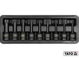 Набір насадок викруткових ударних Spline YATO 1/2" M4-M16 CrMo 9 шт + кейс