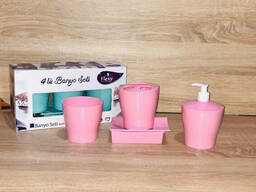 Набор для ванной комнаты Irak Plastik розовый