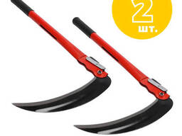 Набор из двух мини кос складная коса ручная подкосок серп садовый с красной ручкой 50 см