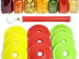 Набір кришок для вакуумного зберігання продуктів з насосом 9 шт ОПТом