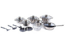 Набор посуды 18 предметов Astra A-2618, набор посуды для электрических плит, наборы. ..