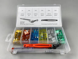 Набор предохранителей 93 шт (5А, 10А, 15А, 20А, 25А, 30А) захват + тестер 6-24В. ..