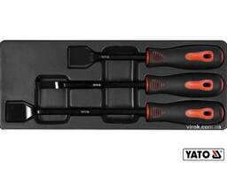 Набор скребков стальных 25 x 220 мм, 10 x 270 мм, 25 x 310 мм, Cr-V, 3 шт, YT-08474 YATO