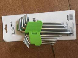 Набор звездочек TORX с отверстием 9предметов HT-0918 удлиненных Alloid