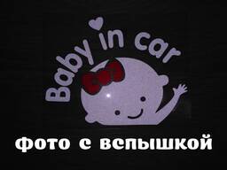 Наклейка Девочка Белая на авто светоотражающая