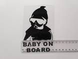Наклейка на авто Ребенок в машине 2 шт "Baby on board" Черная - фото 2