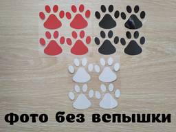 Наклейка на авто Следы Черные, Белые светоотражающие, Красны