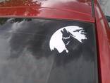 Наклейка на авто Волк Белая светоотражающая , Чёрная - фото 4