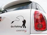 Наклейка на авто На рыбалку светоотражающая Тюнинг авто