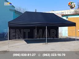 Намет розкладний 8х4. Шатер розсувний Чорний тент трансформер. Виготовлення шатри тенти