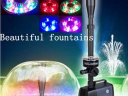 Насос для фонтана 100W LED-10000FP 6500л/ч со светодиодной подсветкой RGB 30LED для пруда