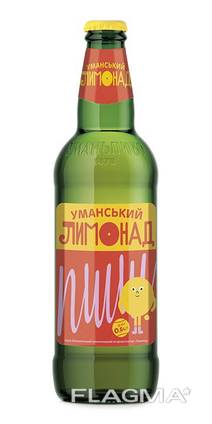 Натуральный Уманский лимонад в стеклянных бутылках 0,5л, опт