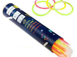 Неоновые светящиеся палочки браслеты ХИС Glow Stick, 100 шт