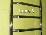 Невеликий н/ж полотенцесушитель Luxe 5/550х500 мм. Кругла стійка D32; Плоска труба. ..