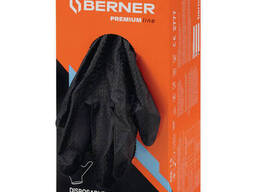 Нитриловые одноразовые перчатки Berner ZIG Grip, чёрно-зелёные, EN 420 / EN 374, Размер...