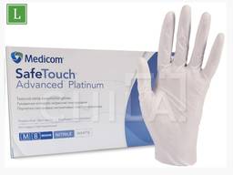 Нитриловые перчатки белые 4г/м² (100шт/уп) Медиком SafeTouch Platinum White L (9) - ширин